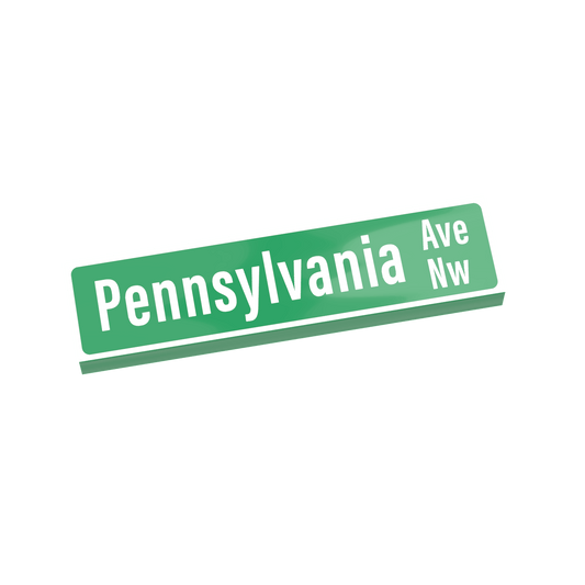 Pennsylvania Avenue - Famous Street Signs - Custom Printed 1x4 Tile - Made Using LEGO® Parts