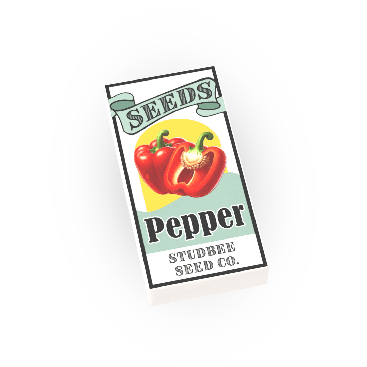 Seed Packet, Peppers - Custom Printed Minifig Accessory - Made Using LEGO® Parts