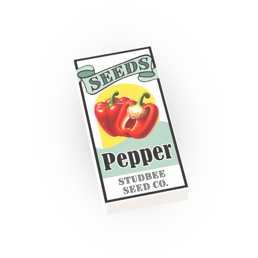 Seed Packet, Peppers - Custom Printed Minifig Accessory - Made Using LEGO® Parts