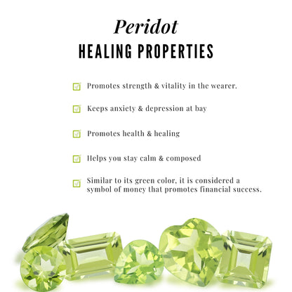 Natural Green Peridot Eternity Ring With Certificate