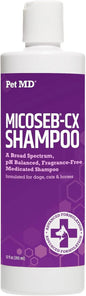 Pet MD Micoseb-CX Medicated Shampoo for Dogs, Cats & Horses – 12 Oz