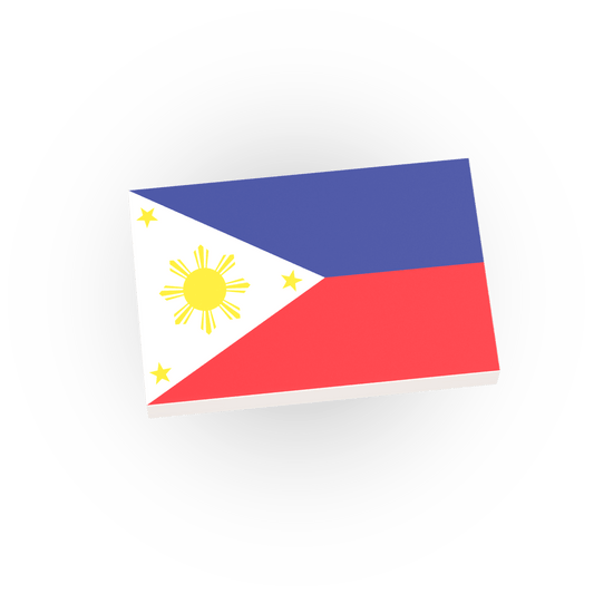 Philippines Country Flag - Custom Printed 2x3 Tile - Made Using a LEGO® Part