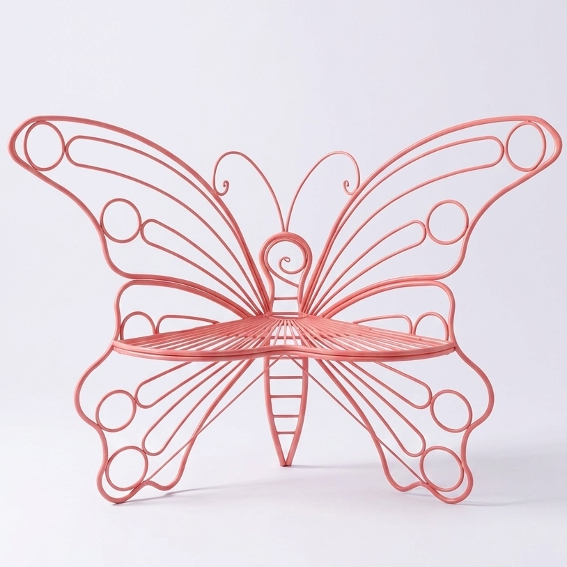 Pink 50 inch outdoor garden bench