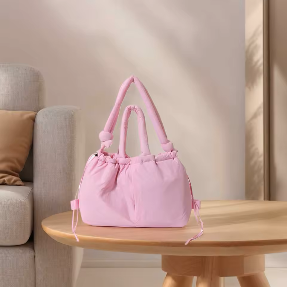 Shunmaii Puffer Tote Bag for Women - Nylon, Large Capacity, Adjustable Strap, Shoulder/Crossbody/Handheld, 47x14x28cm - 10 Colors