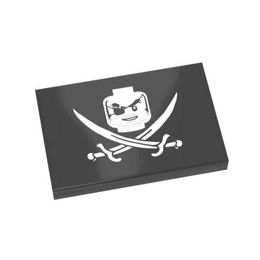 Pirate Flag - Jolly Roger - Custom Printed - Made Using LEGO® Parts