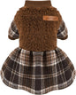 Plaid Dog Sweater Dress for Small Dogs – Warm Winter Outfit for Girl & Boy Puppies
