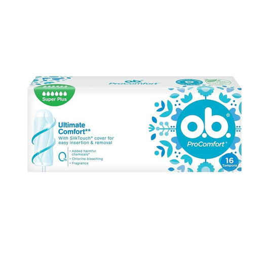 o.b. ProComfort Super Plus Tampon for Heavy Flow - 16 Count, Reliable Menstrual Hygiene & Comfort