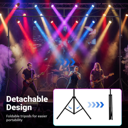Portable Lighting Truss System Height Adjustable DJ Light Stand with 2 Folding Tripods