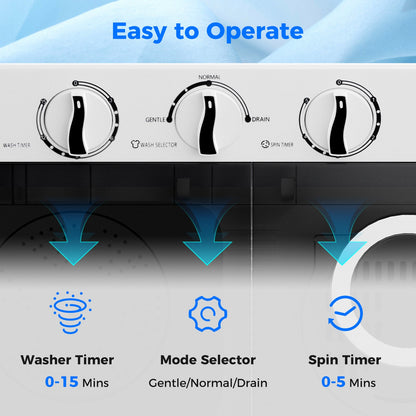 17.6 lbs Portable Washing Machine with Drain Pump