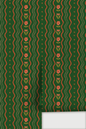 Posy Lane Stripe Wallpaper, dark green and poppy red