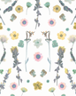 Pressed Fresh Version 02 Wallpaper, pink and yellow
