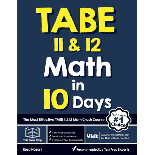 TABE 11 & 12 Math in 10 Days: The Most Effective TABE Math Crash Course - Paperback