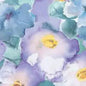 Purple Aqua Flower Wash Cotton Wideback Fabric per yard