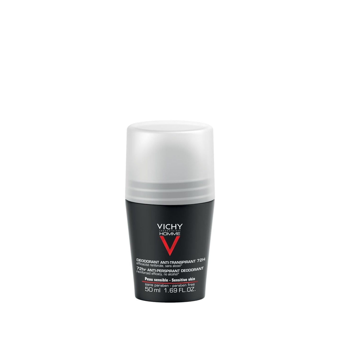 Vichy Vichy Homme Anti-Transpirant 72h Sweat Protection Roll-On Deodorant for Men with Sensitive Skin - Men's Deodorant