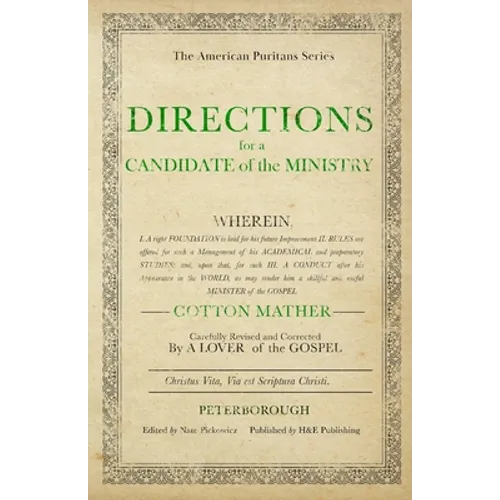 Directions for a Candidate of the Ministry - Paperback
