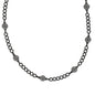 Black Plated Downton Abbey Wide Link Flower Opera Necklace