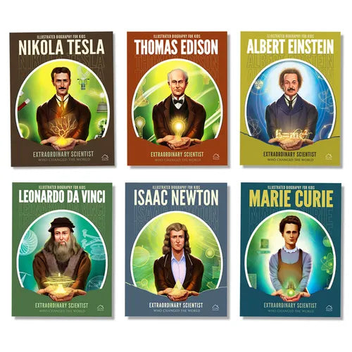 Illustrated Biography for Kids: Extraordinary Scientists Who Changed the World: Set of 6 Books - Hardcover