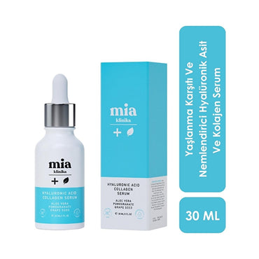 Mia Klinika Hyaluronic Acid and Collagen Face Serum - Anti-aging Moisturizing Skincare for Fine Wrinkle Reduction