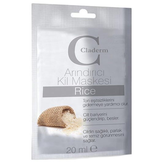 Claderm Rice Cleansing Clay Mask - Brightens and Nourishes | 20 ml