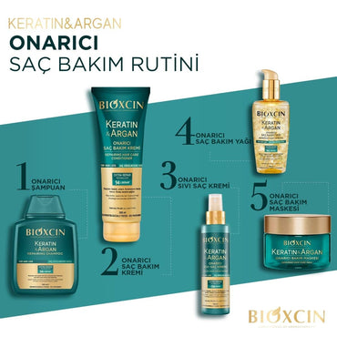 Bioxcin Keratin & Argan Repair Shampoo for Damaged Hair - Nourishing, Hypoallergenic, Paraben-Free