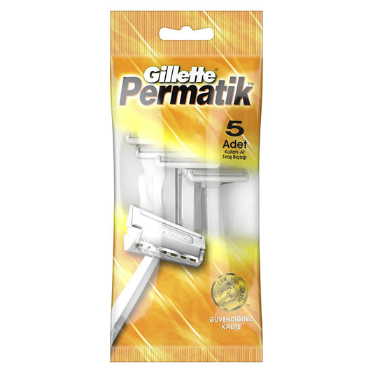 Gillette Permatik Disposable Razor Blades for Sensitive Skin - Pack of 5