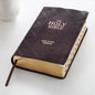 KJV Giant Print Lux-Leather Pattern Dark Brown - Imitation Leather