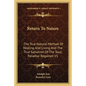 Return to Nature: The True Natural Method of Healing and Living and the True Salvation of the Soul, Paradise Regained V1 - Paperback