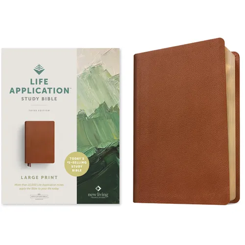 NLT Life Application Study Bible, Third Edition, Large Print (Red Letter, Genuine Leather, Brown) - Leather