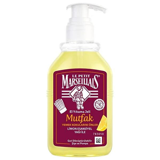 Le Petit Marseillais Lemon Kitchen Liquid Hand Soap - Natural, Odor Neutralizing & Gentle for Sensitive Skin