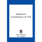 Anderson's Constitutions of 1738 - Paperback