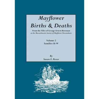 Mayflower Births & Deaths, from the Files of George Ernest Bowman at the Massachusetts Society of Mayflower Descendants. Volume 2, Families H-W. Index - Paperback
