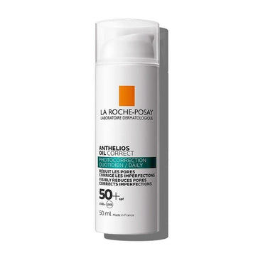 La Roche Posay Anthelios Oil Correct Cream SPF50+ Sunscreen for Oily Skin - Non-comedogenic, Broad-Spectrum UVA/UVB Protection