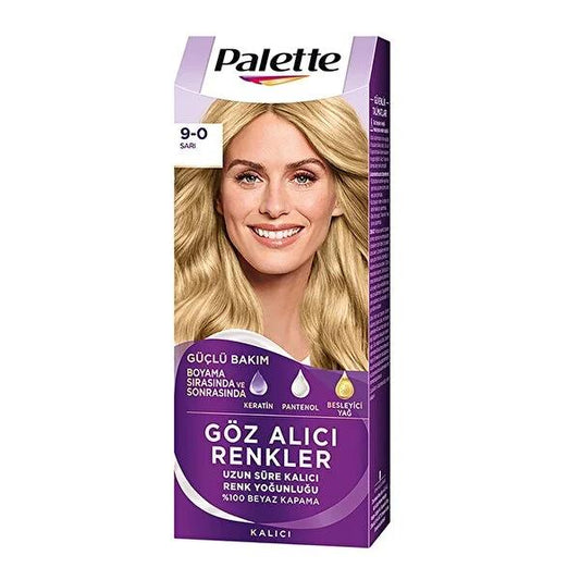 Palette Hair Dye - Eye-Catching Colors 9-0 Yellow - Vibrant Yellow Hair Color for Individuals Seeking Unique Styles