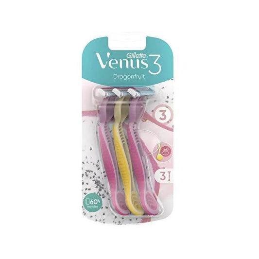 Gillette Venus Dragonfruit Razor Blades for Women - Triple Blade, Moisturizing Strips, Pivoting Heads