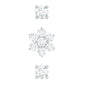 Moissanite Flower Triple Earrings Set for Cartilage Piercing