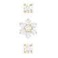 Moissanite Flower Triple Earrings Set for Cartilage Piercing
