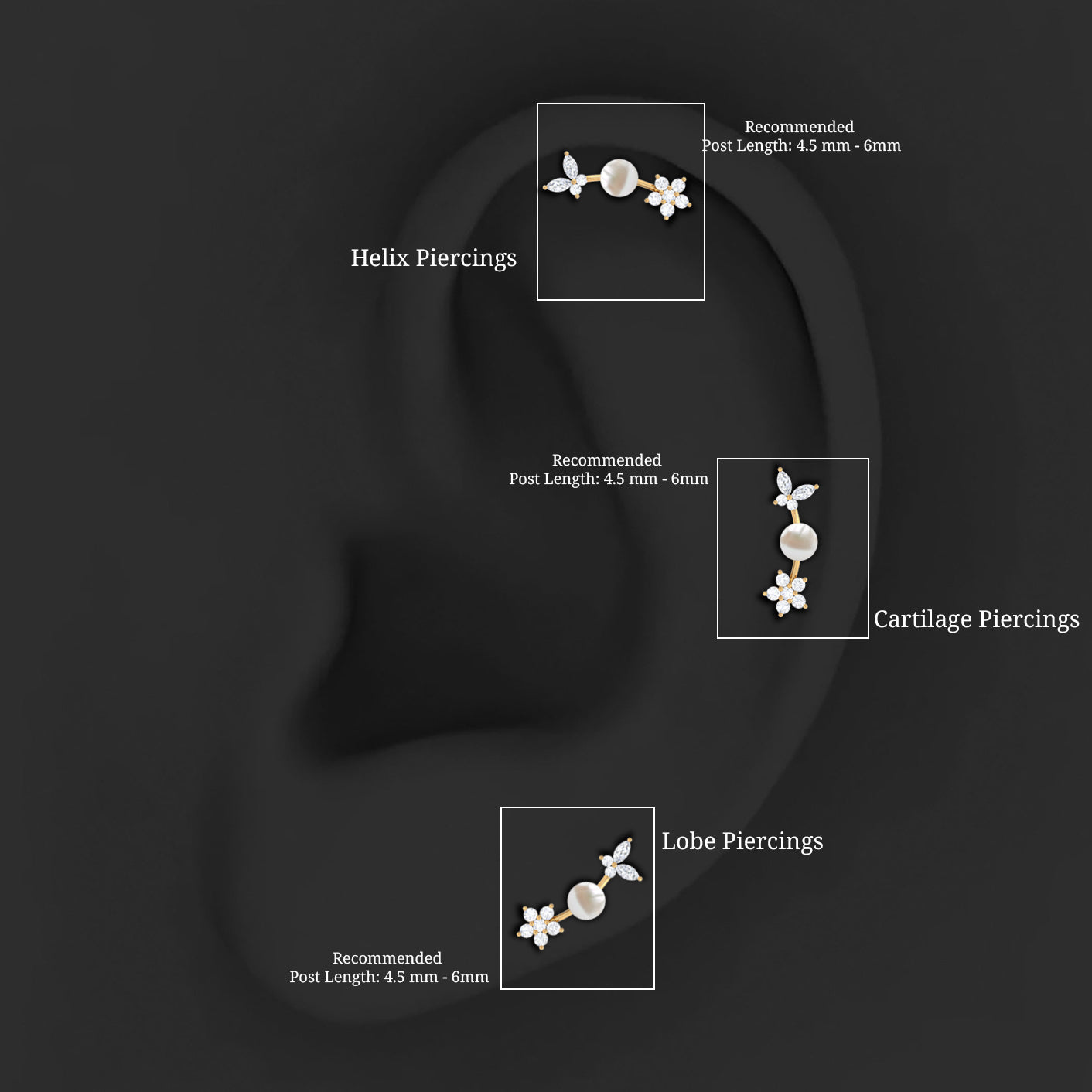 Nature Inspired Freshwater Pearl and Diamond Crawler Earring