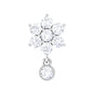 Moissanite Floral Drop Earring for Cartilage Piercing