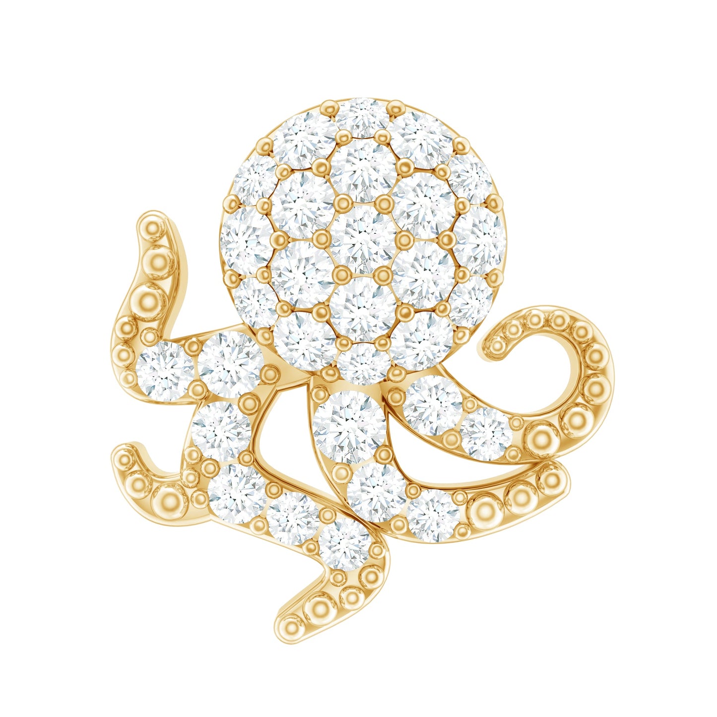 Moissanite Octopus Earring for Cartilage Piercing