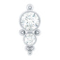 Simple Bezel Set Moissanite Two Stone Tragus Earring
