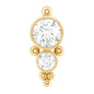 Simple Bezel Set Moissanite Two Stone Tragus Earring