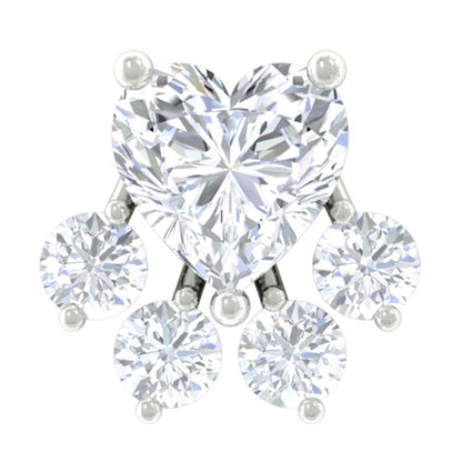 Heart Shape Moissanite Paw Cartilage Earring