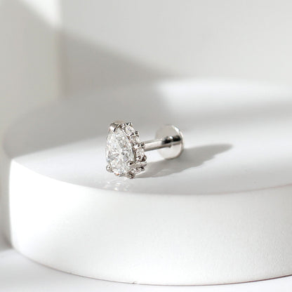 Certified Moissanite Teardrop Helix Earring for Women