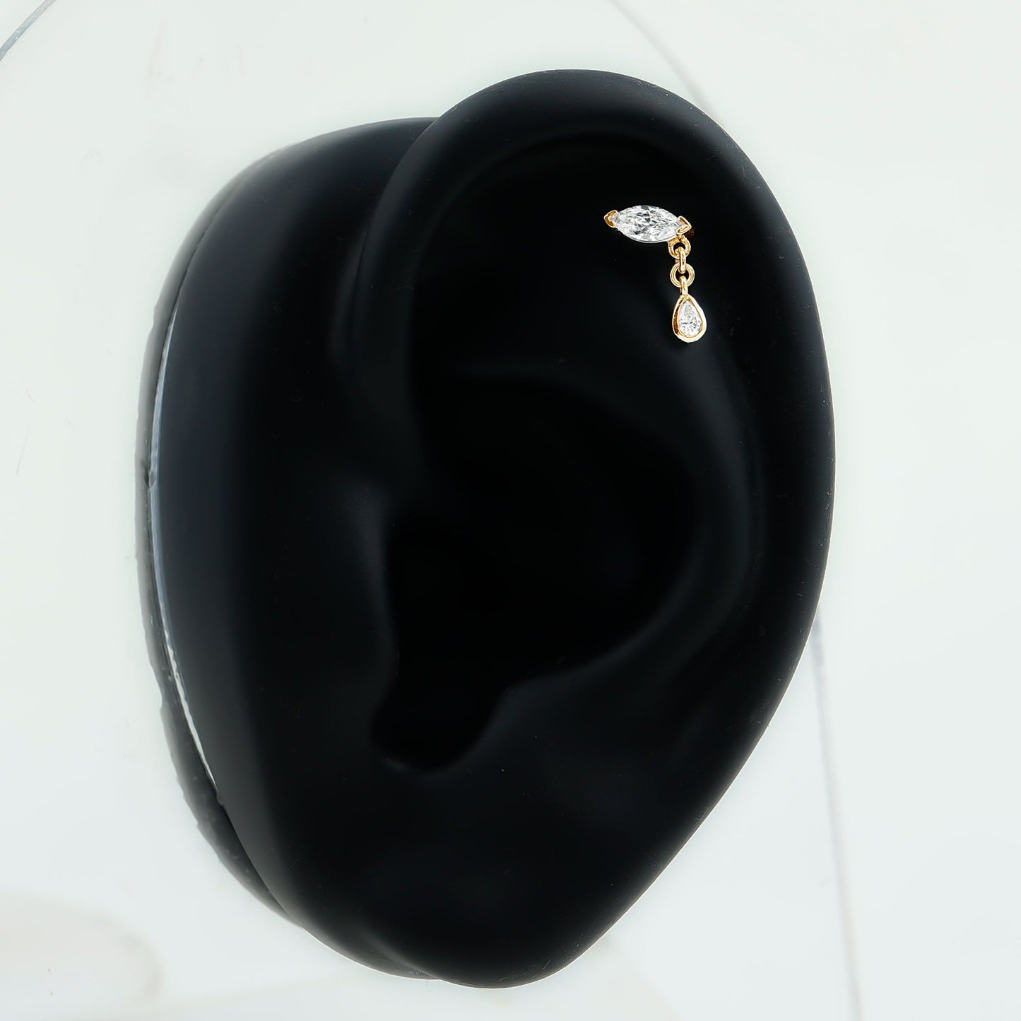 Marquise Moissanite Dangle Cartilage Earring