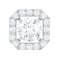Certified Moissanite Halo Earring for Helix Piercing