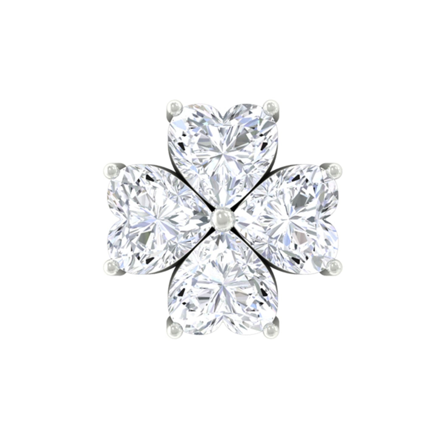 Heart Shape Moissanite Flower Conch Earring