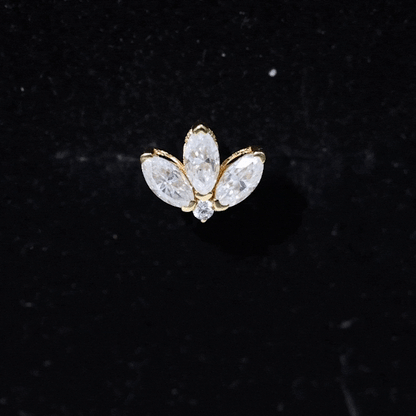 Certified Moissanite Marquise Lotus Piercing Stud