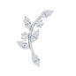 Certified Moissanite Leaf Climber Earring for Helix Piercing