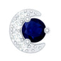 Genuine Blue Sapphire and Diamond Celestial Nose Pin