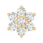 Round Cut Natural Diamond Flower Nose Stud For Women